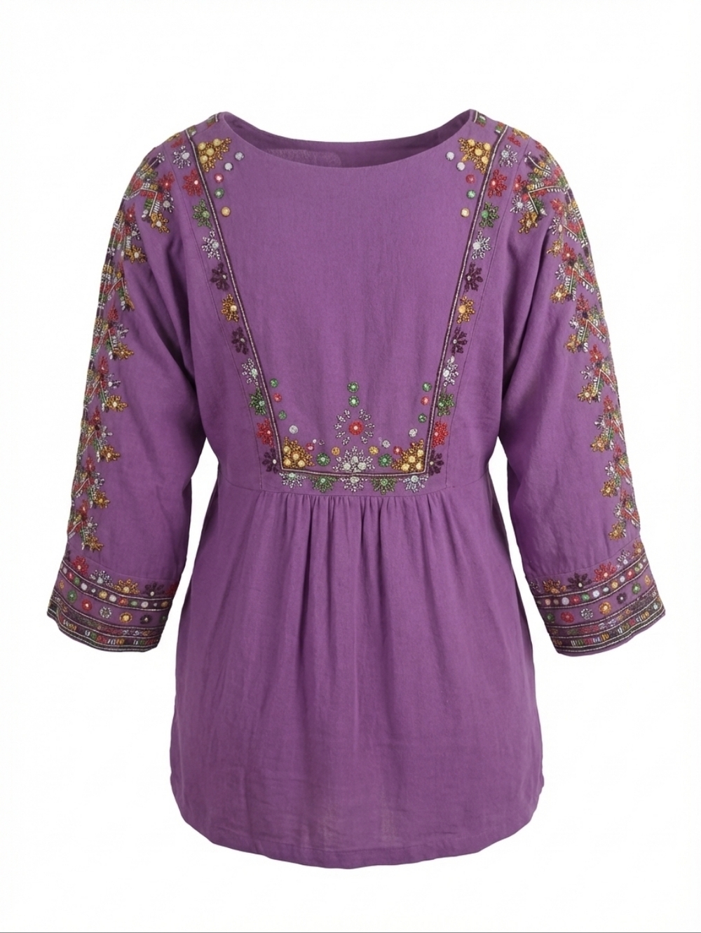 Free People Starlight Mini Dress Purple Balochi Embroidery Boho Tassel Pockets S - Picture 2 of 13